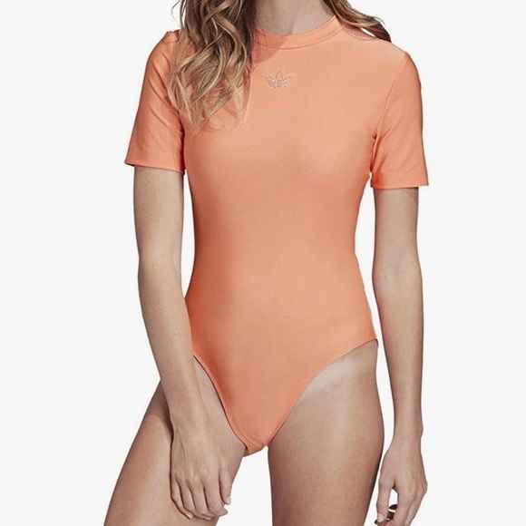 ADIDAS size XS coral short sleeve bodysuit - Picture 1 of 9